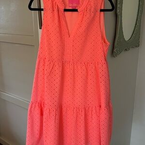 Lilly Pulitzer Coral Eyelet Dress